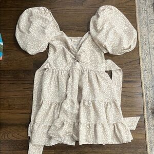 Mocha Puff Sleeve Dress